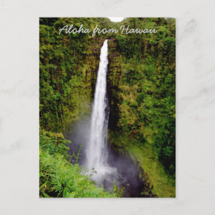 Vattenfall på Big Island på Hawaii Vykort