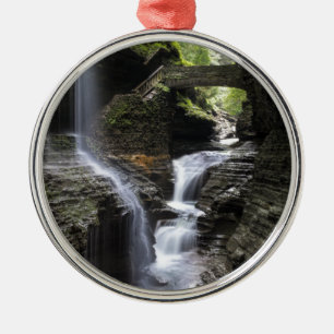 Vattenfall på den Watkins glenen, NY Julgransprydnad Metall