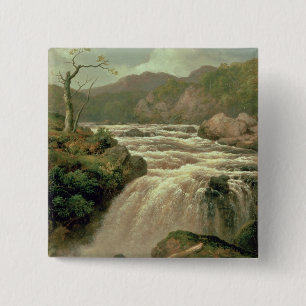 Vattenfall på floden Neath, södra Wales Knapp