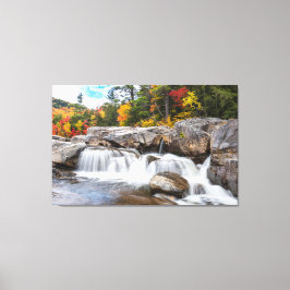 Vattenfall på hösten canvastryck