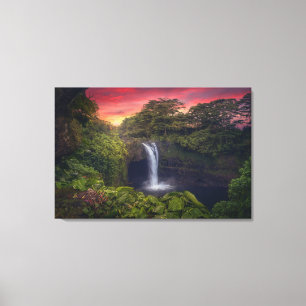 Vattenfall Rainbow Falls, Hilo, Hawaii Canvastryck