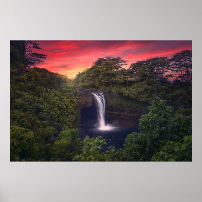 Vattenfall | Rainbow Falls, Hilo, Hawaii Poster (Framsidan)