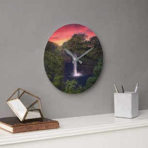 Vattenfall Rainbow Falls, Hilo, Hawaii Stor Klocka