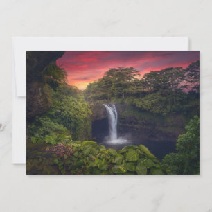Vattenfall Rainbow Falls, Hilo, Hawaii Tack Kort
