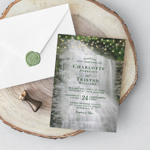 Vattenfall Rustic Forest String Ljus Bröllop Inbjudningar
