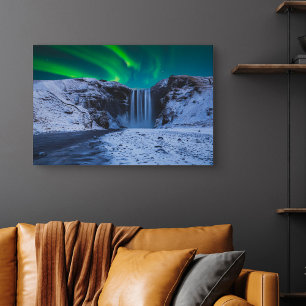 Vattenfall Skógafoss Waterfall Canvastryck