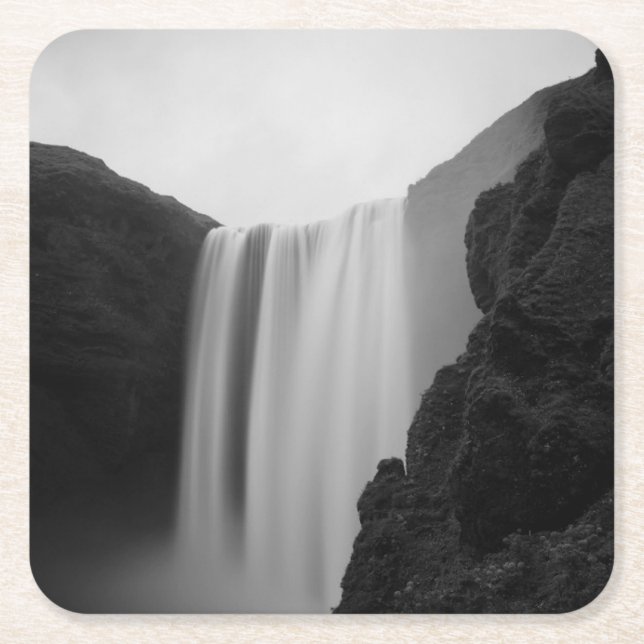 Vattenfall | Skogafoss Waterfall, Island Underlägg Papper Kvadrat (Framsidan)
