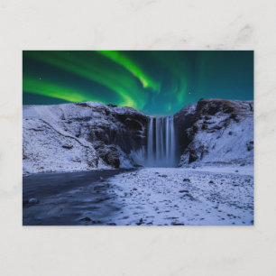 Vattenfall Skógafoss Waterfall Vykort