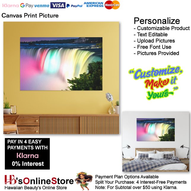 Vattenfall Slappna av Hemmet Bild 1 (Waterfalls Nature Relax Home Office Canvas Print Picture 1.)