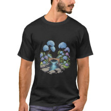 Vattenfall, stenbro och blommor