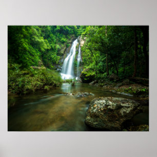 Vattenfall Tamnung Waterfall, Phuket Thailand Poster