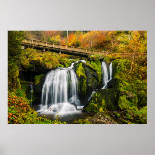 Vattenfall Triberg-vattenfall, Tysklanda Poster