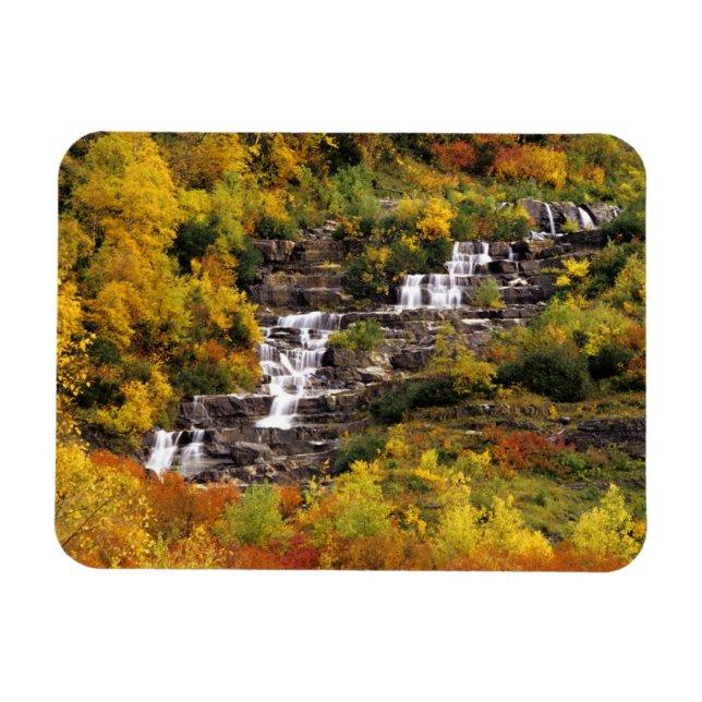 Vattenfall under Mt Cannon i Glacier National Magnet (Horisontell)