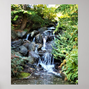 Vattenfall Van Dusen Botaniska trädgården Vancouve Poster