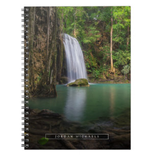 Vattenfall Vår Rainforest Waterfall Thailand Anteckningsbok