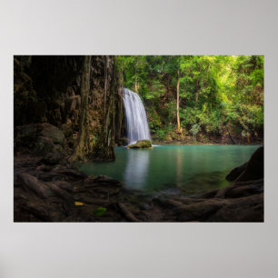 Vattenfall Vår Rainforest Waterfall Thailand Poster
