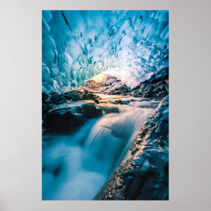 Vattenfall Vatnajokull Glacier, Östra Island Poster