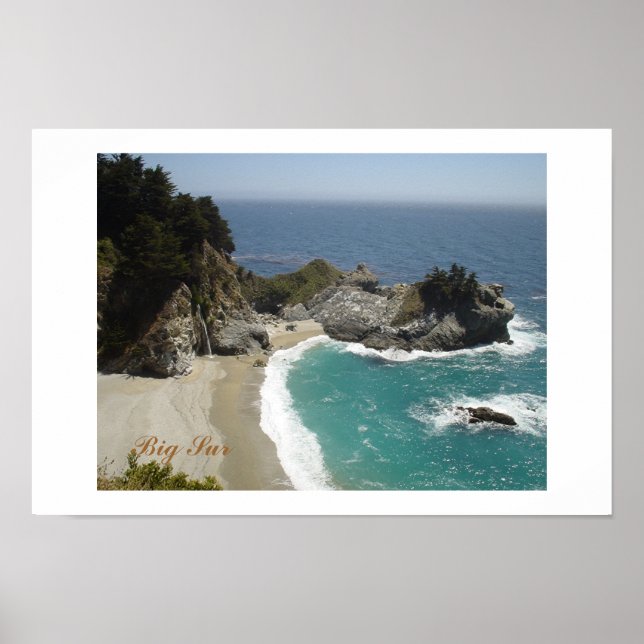 Vattenfall vid Big Sur Poster (Framsidan)