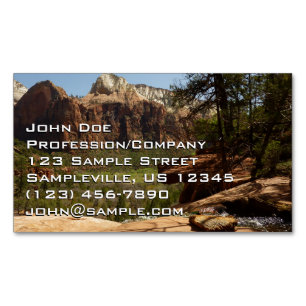 Vattenfall vid Emerald Pools i Zion National Park Magnetiska Visitkort