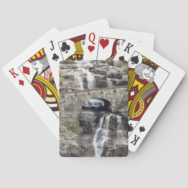 Vattenfall vid Glacier National Park Casinokort (Baksidan)