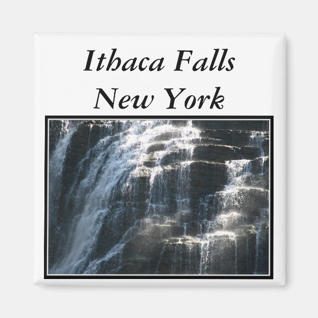 Vattenfall vid Ithaca Falls New York Magnet (Framsidan)
