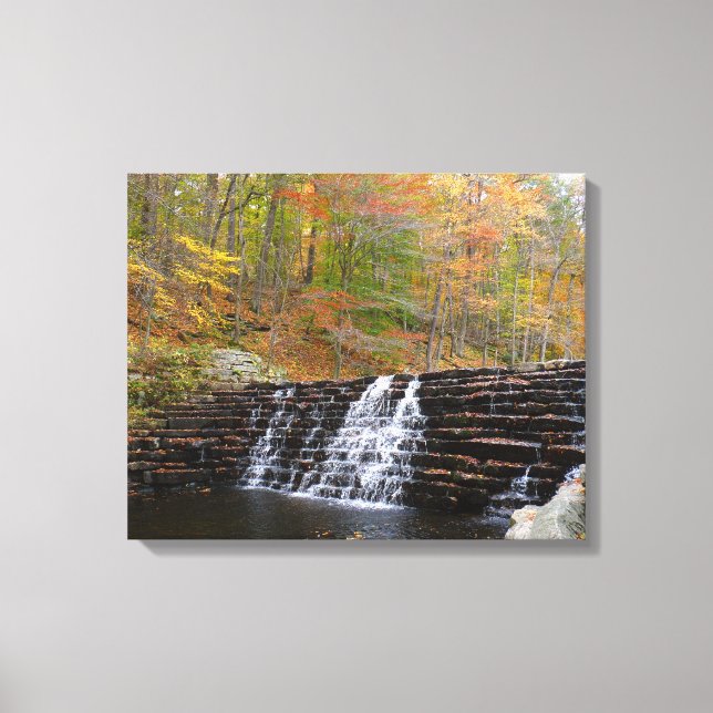 Vattenfall vid Laurel Hill State Park I Canvastryck (Framsida)