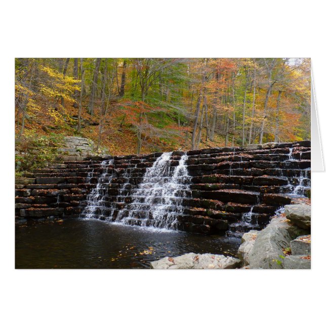 Vattenfall vid Laurel Hill State Park I Hälsningskort (Framsidan Horizontal)