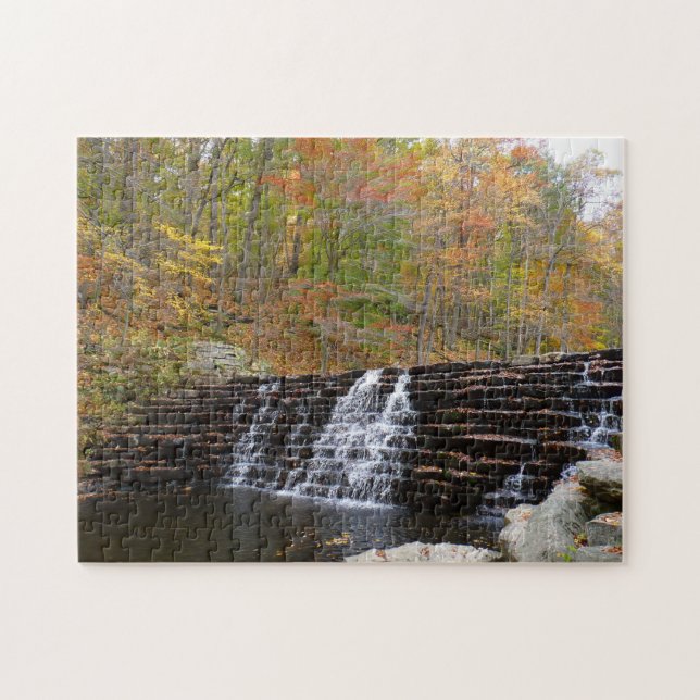 Vattenfall vid Laurel Hill State Park I Pussel (Horisontell)