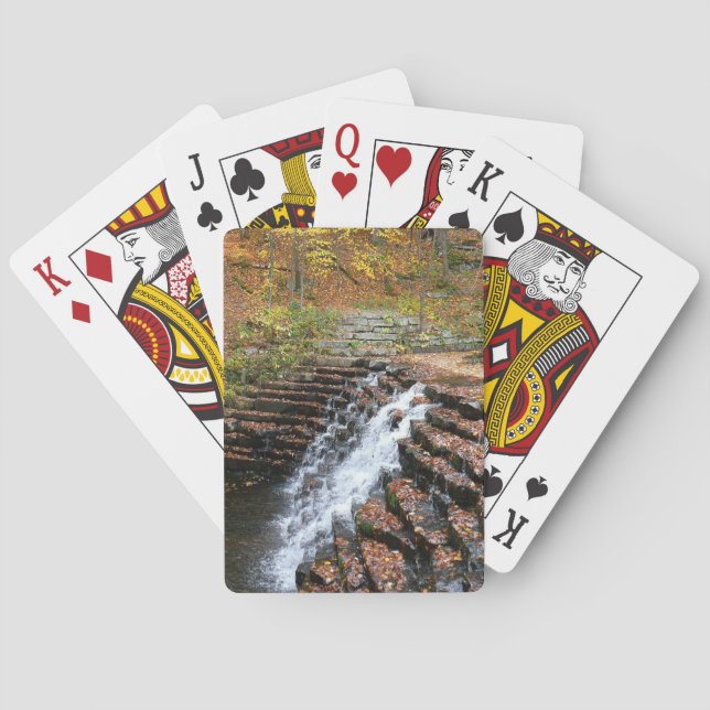 Vattenfall vid Laurel Hill State Park II Casinokort (Baksidan)