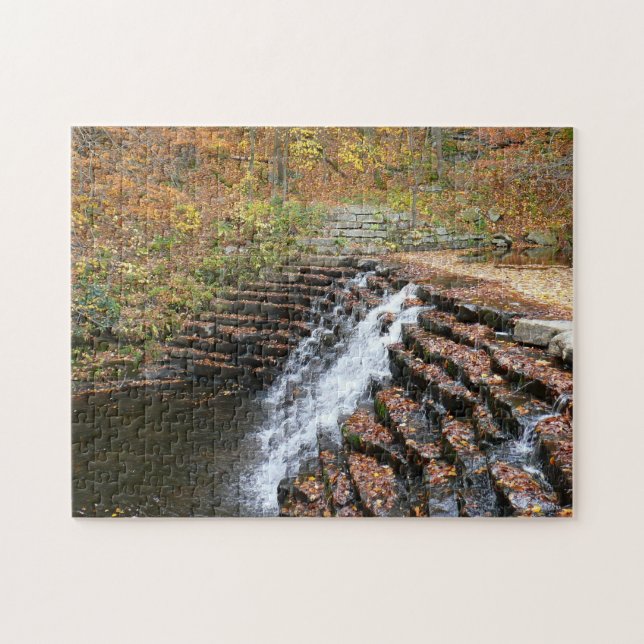 Vattenfall vid Laurel Hill State Park II Pussel (Horisontell)