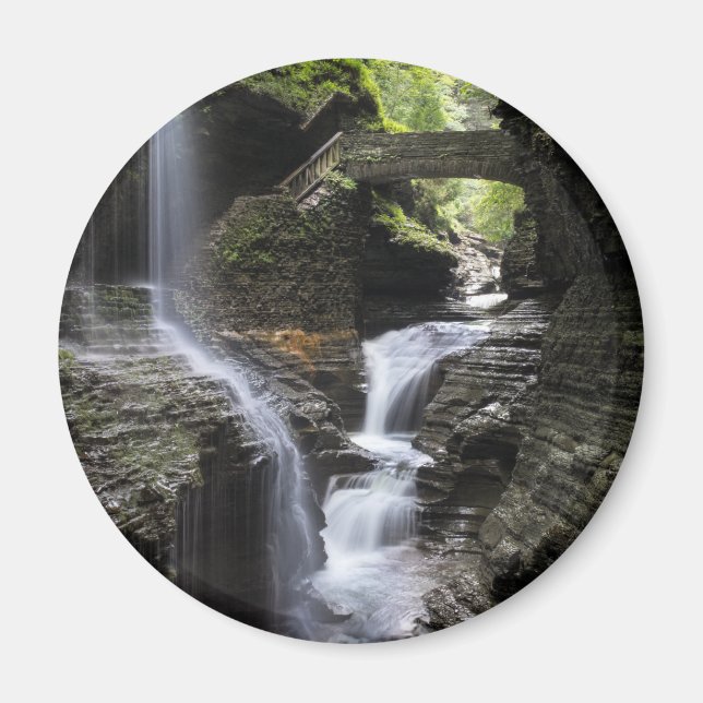 Vattenfall vid Watkins Glen, NY Magnet (Framsidan)