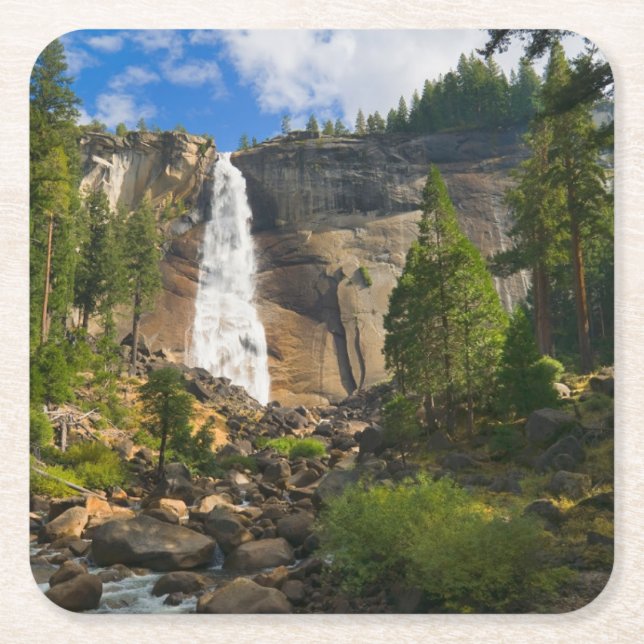 Vattenfall | Yosemite nationalpark Underlägg Papper Kvadrat (Framsidan)