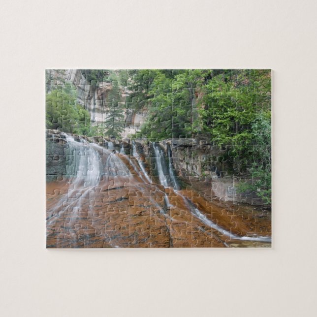 Vattenfall, Zion National Park, Utah, USA Pussel (Horisontell)