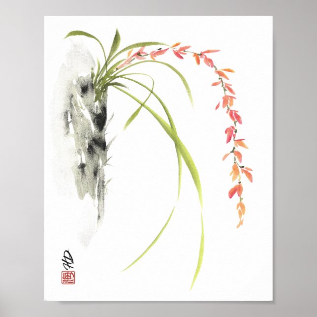 Vattenfallande Blommor Poster (Framsidan)