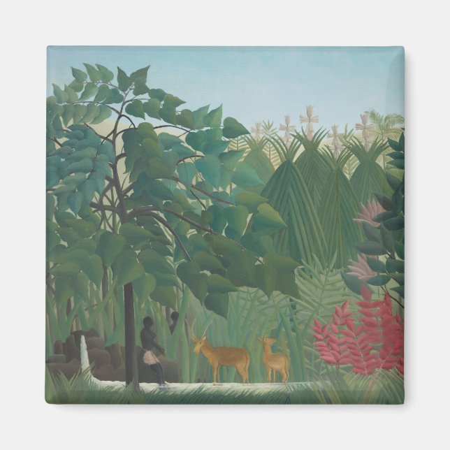 Vattenfallet av Henri Rousseau, Vintage Fine Art Magnet (Framsidan)