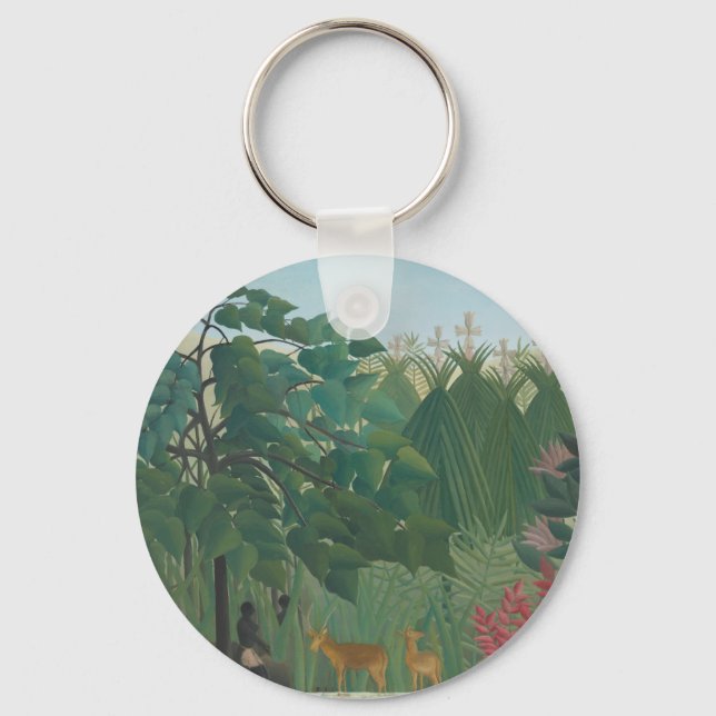 Vattenfallet av Henri Rousseau, Vintage Fine Art Nyckelring (Framsida)