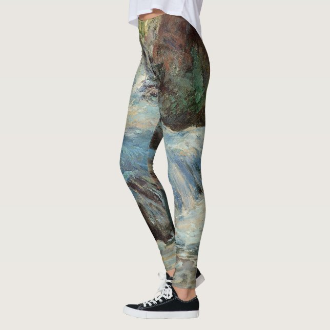 Vattenfallet av Twachtman, gammal impressionism Leggings (Vänster)