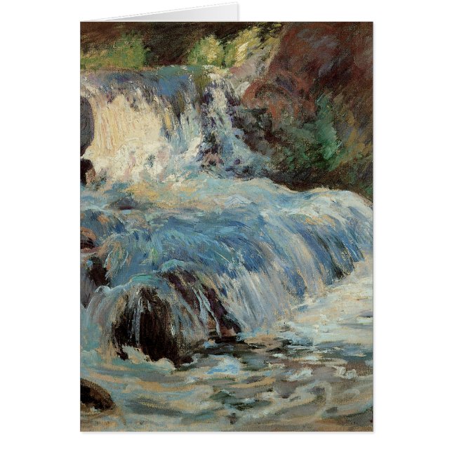 Vattenfallet av Twachtman, Vintage Impressionism Hälsningskort (Framsidan)