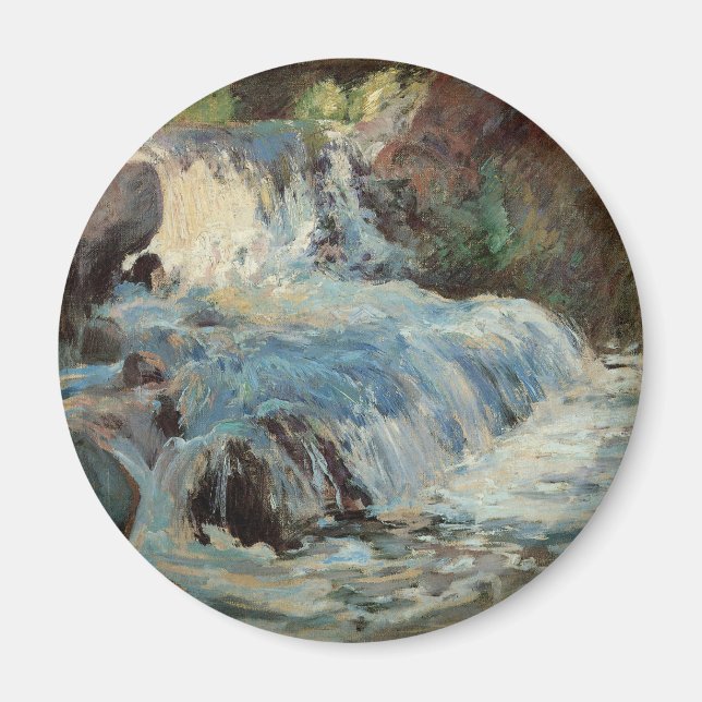 Vattenfallet av Twachtman, Vintage Impressionism Magnet (Framsidan)