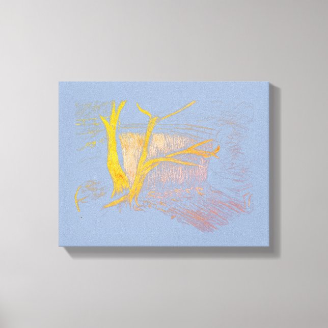 Vattenfallsblått/Grått-Kanvastryck Canvastryck (Framsida)