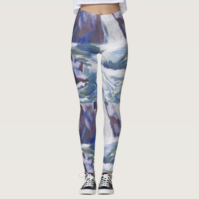 Vattenfallsfärgdans Leggings (Framsida)