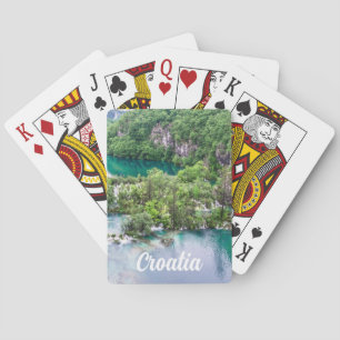 Vattenfallskrascade i Plitvice Sjöar Park i Kroati Casinokort