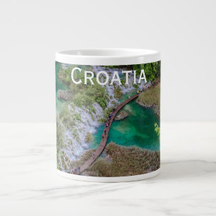 Vattenfallskrascade i Plitvice sjöar park Large Co Jumbo Mugg