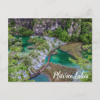 Vattenfallskrascade i Plitvice sjöar park Postcard Vykort
