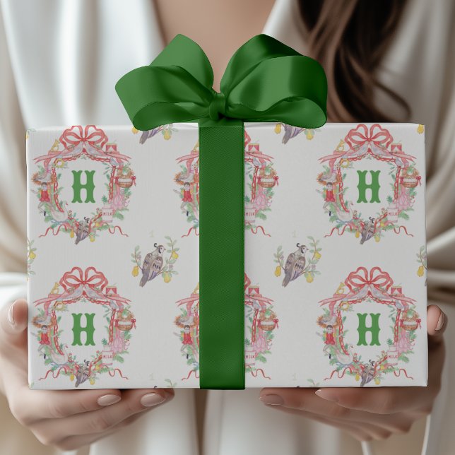 Vattenfärg 12 juldagar Monogram topp Presentpapper (Skapare uppladdad)