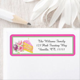 Vattenfärg 1:a Rosan Adressetiketter för födelseda Returadress Etikett