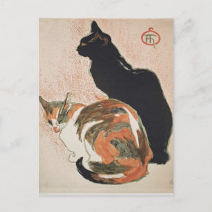Vattenfärg - 2 katter - Théophile Alexandre Steinl Vykort