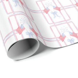 Vattenfärg 4:e juli fyrverkerier presentpapper