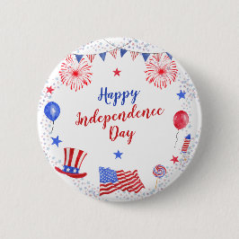 Vattenfärg 4:e juli Independence day Party Knapp