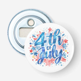 Vattenfärg 4 juli Patriotisk Flasköppnare